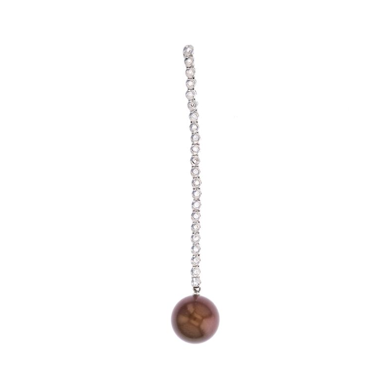 Pendentif ISABELLE LANGLOIS diamants 0.18 carat et perle or blanc 4.89g Comme neuf -  reconditionné disponible sur Gemme Les Bijoux